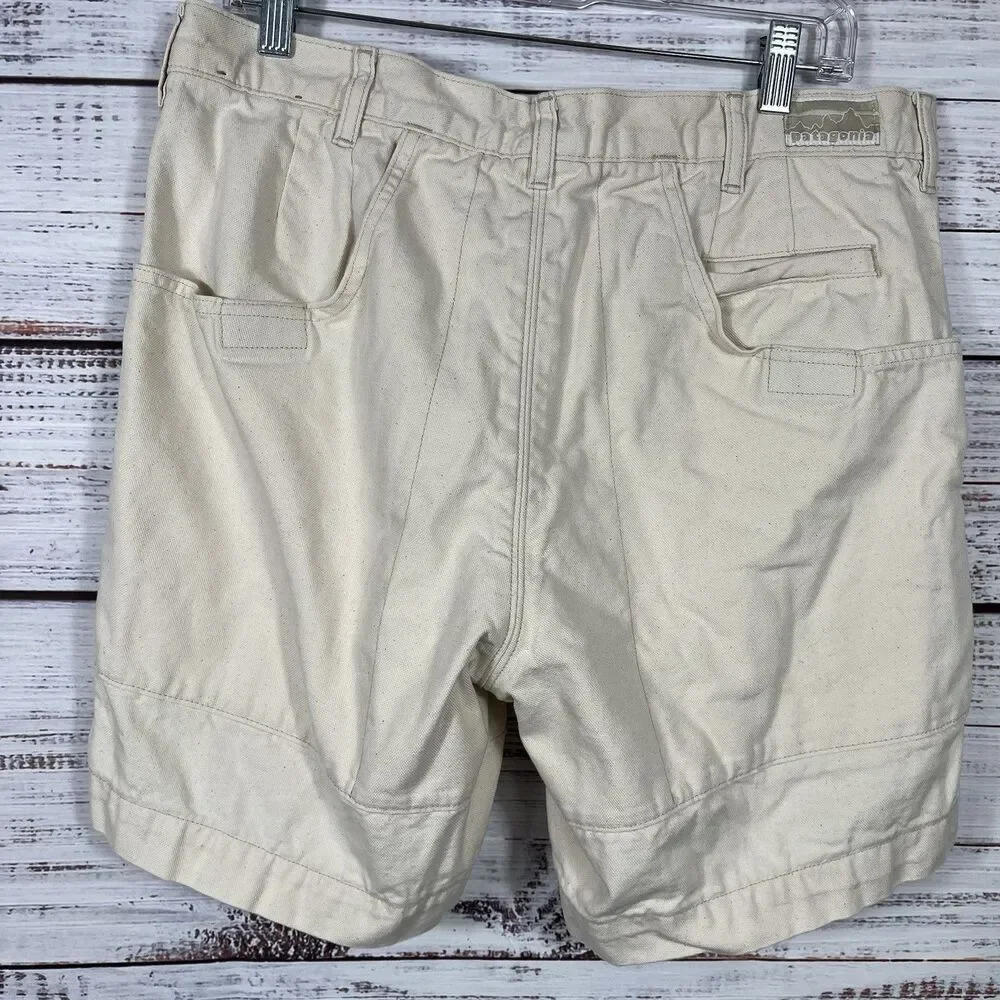 Patagonia Heritage Stand Up Shorts Mens 32x7 Undyed Natural Canvas Hiking Beige